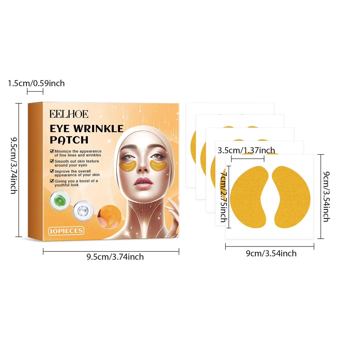 3-in-1 Anti-Wrinkle Gel Patches – Collagen & Kojic Acid