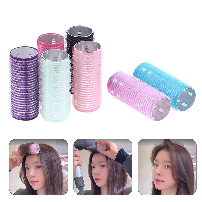 1/5Pcs Bangs Roller Set Hook & Loop Aluminium Silver Core Self Grip Styling Hair Rollers Hot Thermal Volume Curler 30X80mm Peaceful Pleasures Health and Wellness
