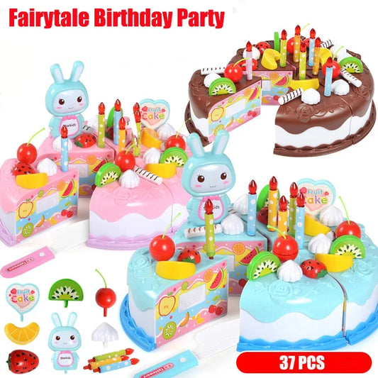 Kids DIY Birthday Cake Cutting Toy – Pretend Play Kitchen Set Pretend Play Kitchen Toy Oasis Select
