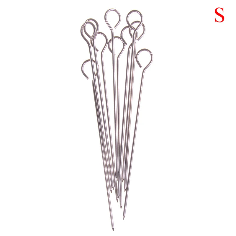 10-Pack Stainless Steel BBQ Skewers – Round Roasting Needles