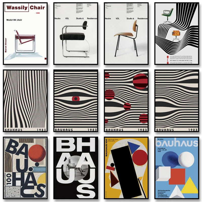 Bauhaus Exhibition Poster Chair Canvas Painting Bauhaus Print Wall Art Picture for Living Room Cuadros Home Decoratio Peaceful Pleasures Health and Wellness
