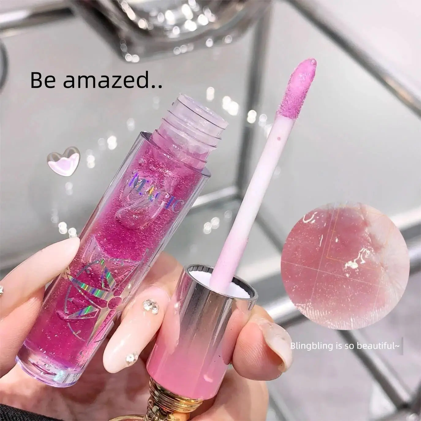 MAGIC CASA Mirror Shine Glitter Lip Gloss – Hydrating & Long Wear