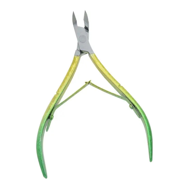 1 Pcs Cuticle Nippers Nail Manicure Cuticle Scissors Clippers Trimmer Dead Skin Remover Pedicure Stainless Steel Cutters Tool Peaceful Pleasures Health and Wellness OPP yellow-green