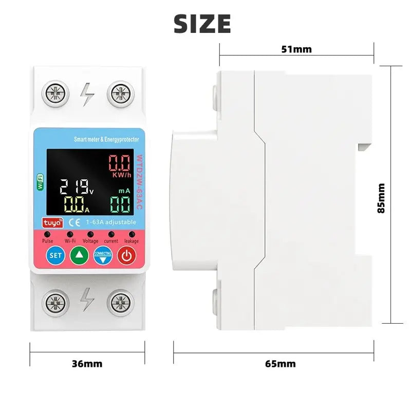 Y51A-WIFI Metering Circuit Breaker Switch Remote Control Two-Way Leakage Detection Overvoltage And Undervoltage Current Protecti Peaceful Pleasures Health and Wellness
