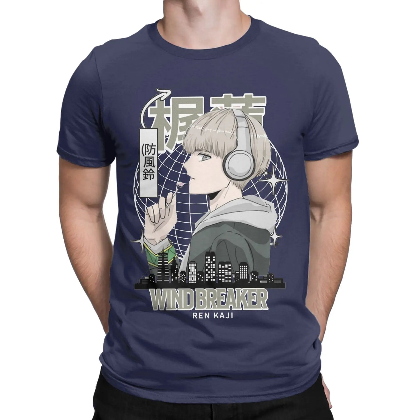 Wind Breaker Cotton T Shirt For Men Summer Ren Kaji Aesthetic T-Shirts O Neck Fashion Tees Plus Size Cheap Tops Peaceful Pleasures Health and Wellness