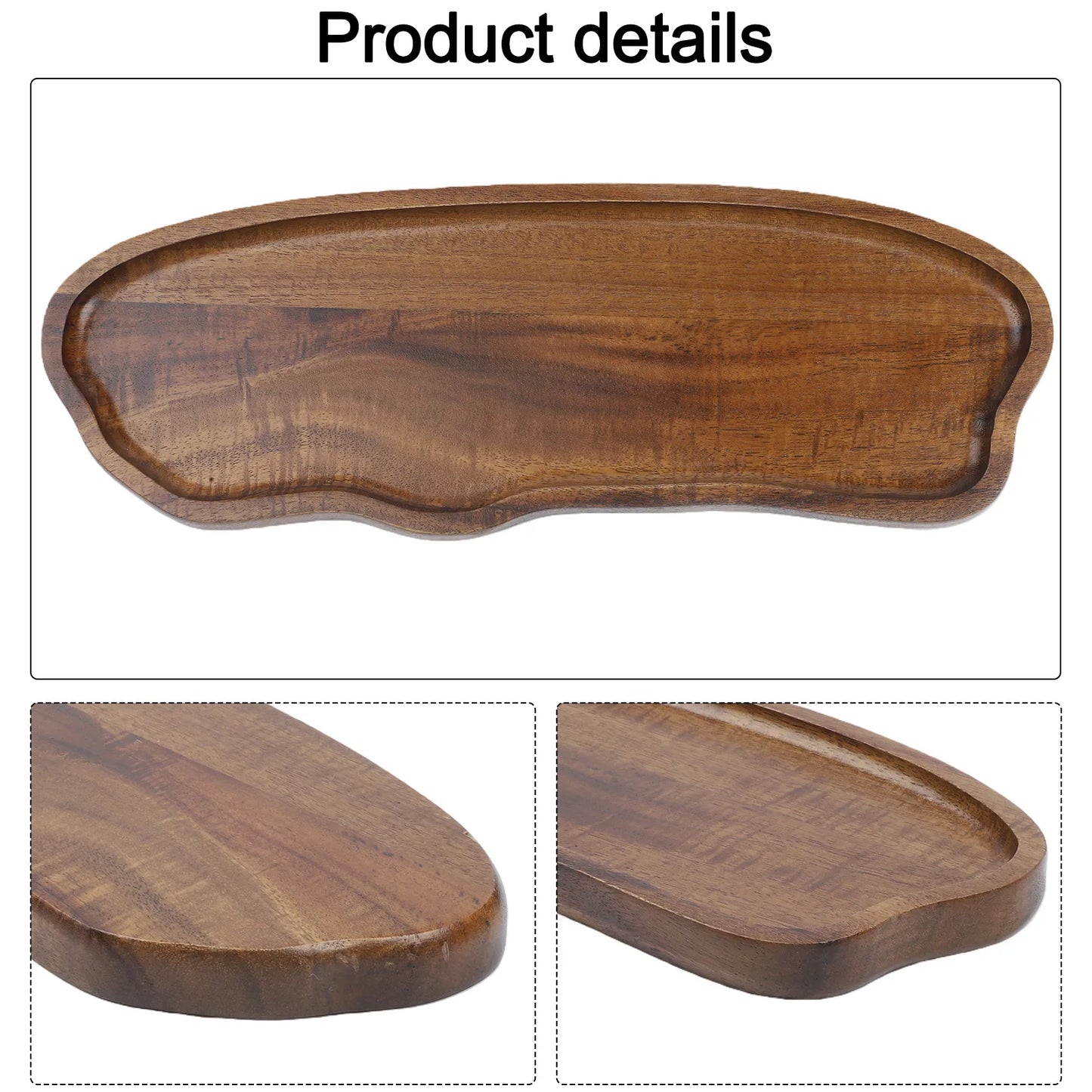 Wooden Serving Tray Rectangular Coordinating Drink Dessert Plating