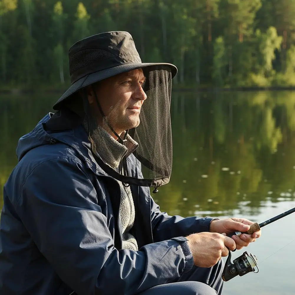 Mosquito Net Sun Hat – Full Mesh Bug & UV Protection Cap