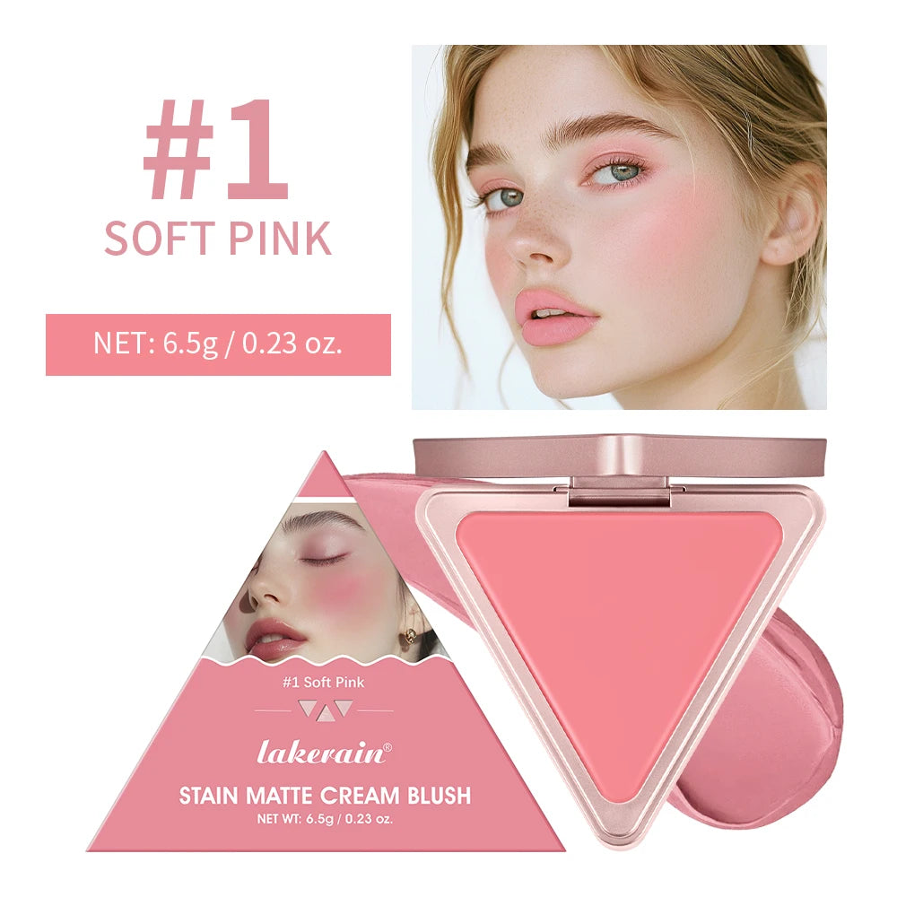 Higher Standard Satin Matte Cream Blush Long-Lasting Makeup Blush Brightening Low Saturation Shrinking and Expanding Natural Peaceful Pleasures Health and Wellness 1 soft pink