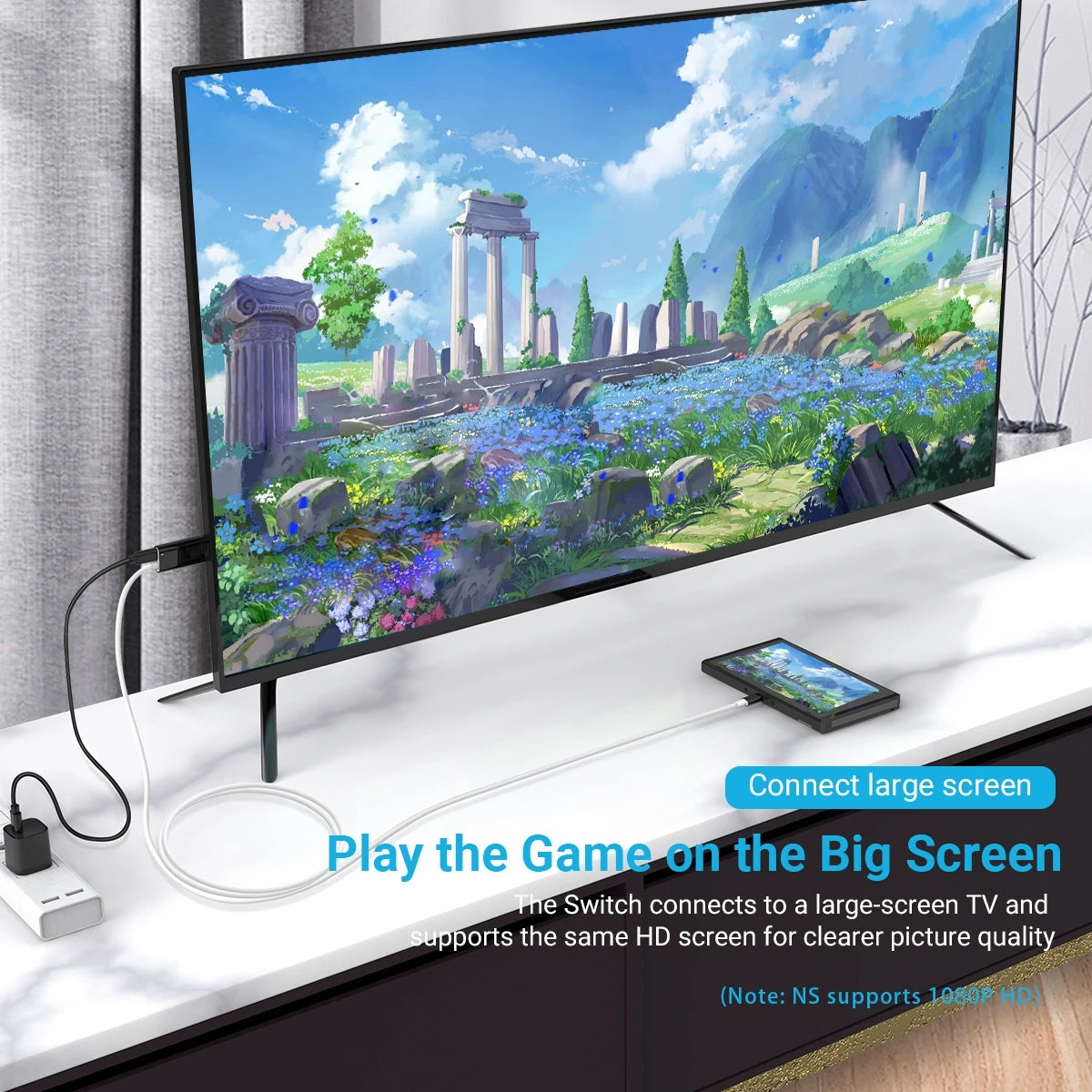 4K 60Hz USB-C to HDMI Cable 2m | MacBook Switch Steam Deck