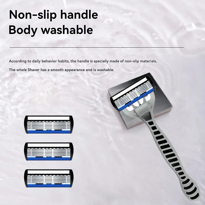 6-Blade Classic Safety Razor – Men's & Women's Manual Shaver