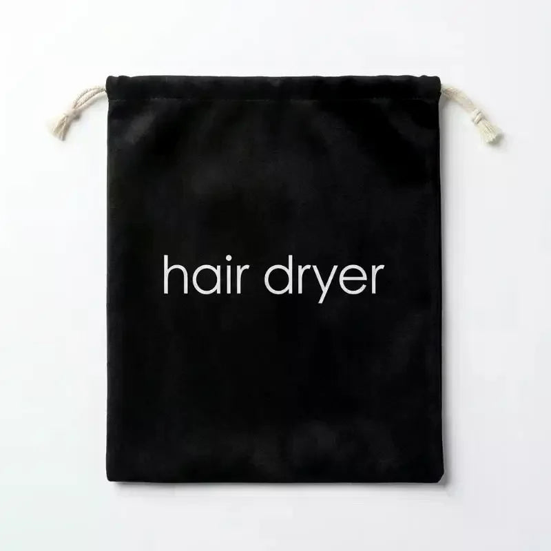 Suede Drawstring Hair Dryer Storage Bag | Travel Organizer