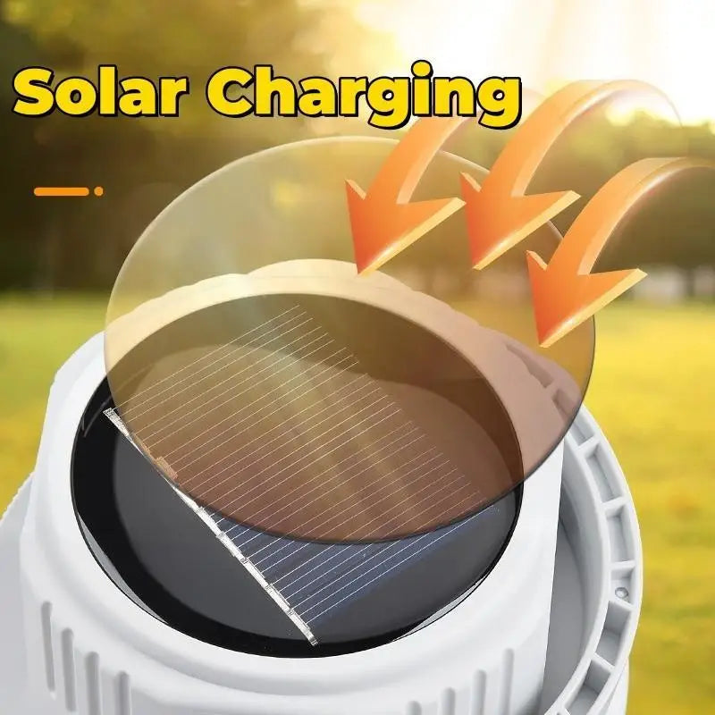 Solar Rechargeable LED Camping Lantern | 1800mAh, 6 Modes
