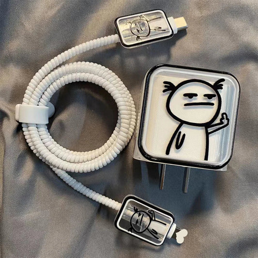 Emoji TPU Cable Protector for iPhone 15 14 13 Pro Max | PD Fast Cable Protector Cover Oasis Select