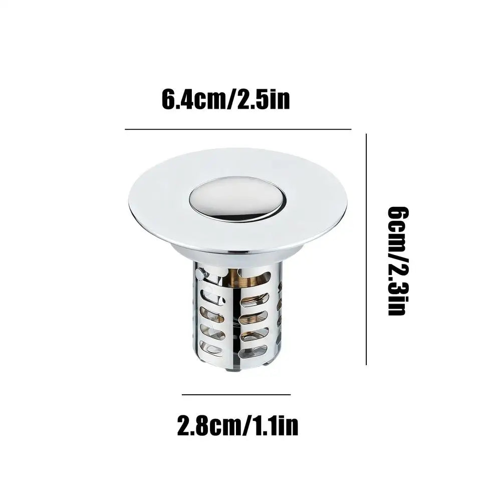 Pop-Up Sink Drain Strainer with Hair Catcher & Odor Guard