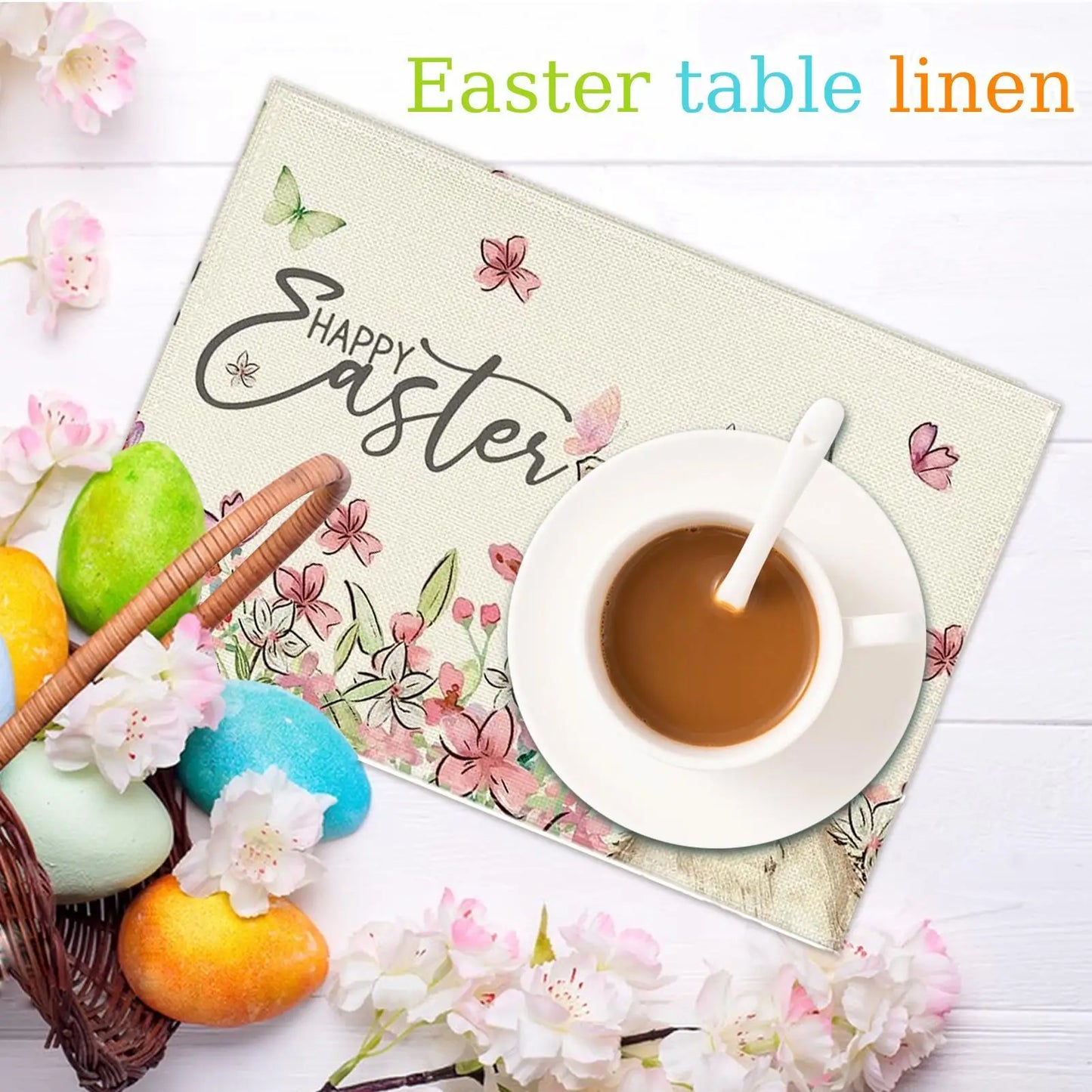 Easter Bunny Placemat | Spring Rabbit & Egg Print Table Mat
