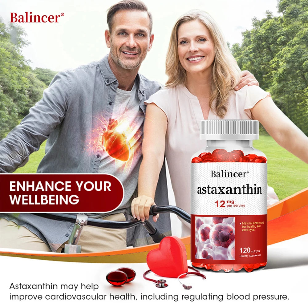 Astaxanthin 12mg - Supports Eye Health, Joint Health, Internal Circulation, Skin Health, Boosts Immunity, Improves Digestion Peaceful Pleasures Health and Wellness
