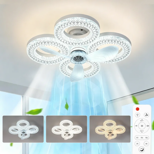RUNTOIN 48W Dimmable Ceiling Fan Light | Remote, 3 Speeds Ceiling Fan Light Peaceful Pleasures Health and Wellness