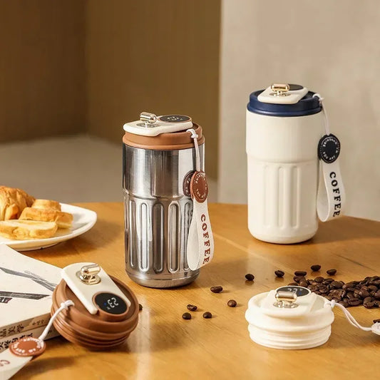 Vacuum Insulated Thermos Mug | LED Temp Display | 450ml Vacuum Thermos Mug Peaceful Pleasures Health and Wellness