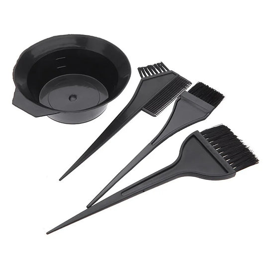 4Pcs Set Professional Hair Dyeing Kit Hair Color Dye Bowl Stirring Brush For Hair Coloring Bleaching Salon Home Hair Dye Tools Peaceful Pleasures Health and Wellness 4Pcs
