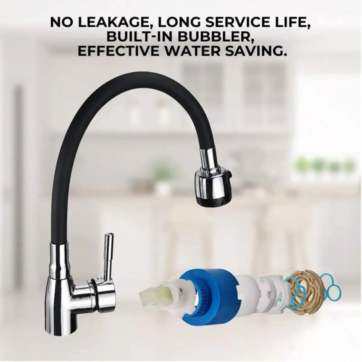 304 Stainless Steel Kitchen Faucet | Single Handle, Ceramic Valve