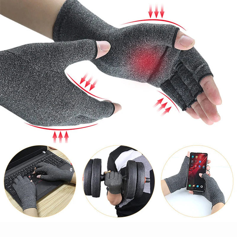 Relieve Hand Discomfort with 1pair Fingerless Compression Gloves Peaceful Pleasures Health and Wellness