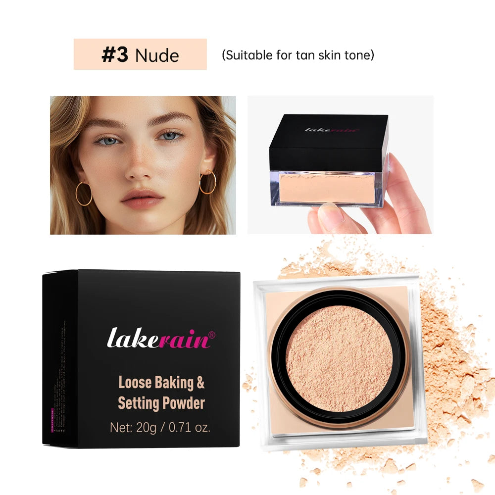 Lakerain Loose Setting Powder – Matte Oil Control, All Skin Types