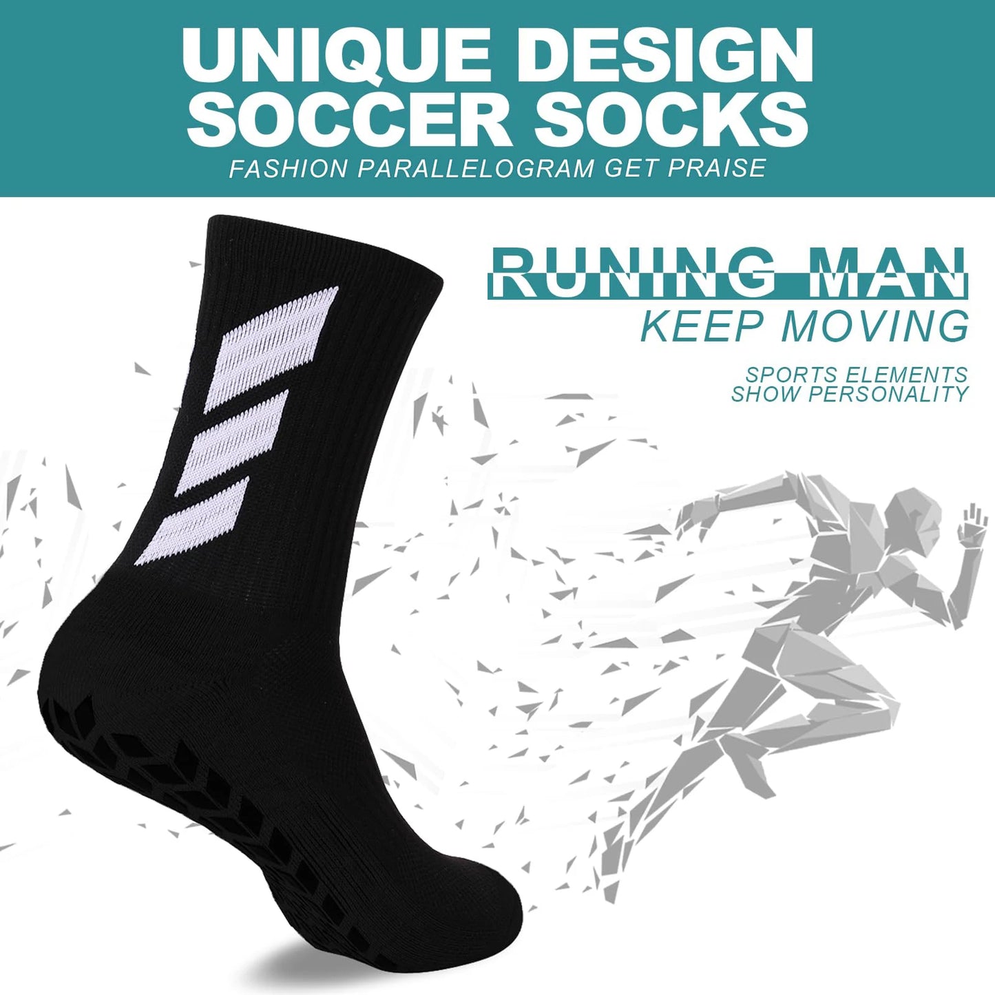 1 pair of socks football socks men's anti slip hospital yoga anti slip training sports socks Peaceful Pleasures Health and Wellness