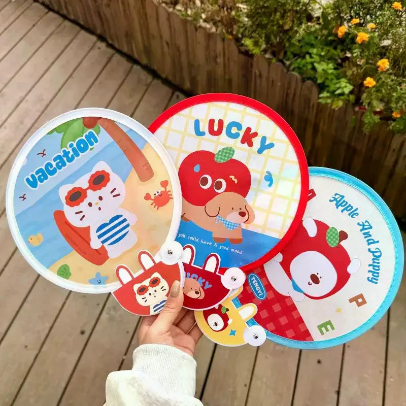Cute Cartoon Foldable Handheld Fan – Mini Portable Pocket Fan