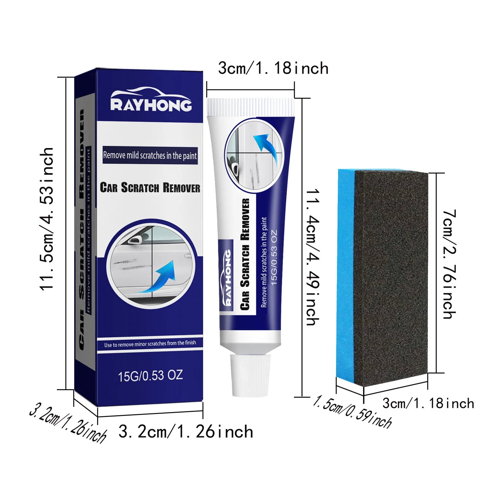 Car Scratch Remover with Sponge Easy to Use Gentle on All Paint Finishes for Cleansing Care Accessories Peaceful Pleasures Health and Wellness