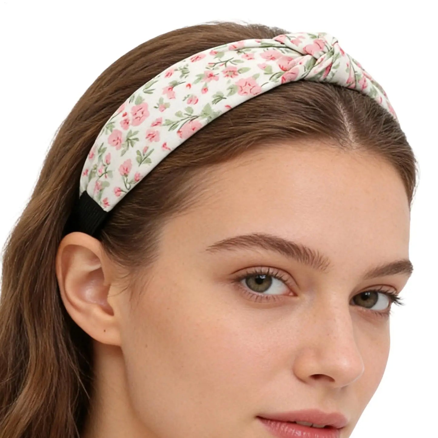 Floral Knotted Headband for Women – Non-Slip Fabric Hair Hoop