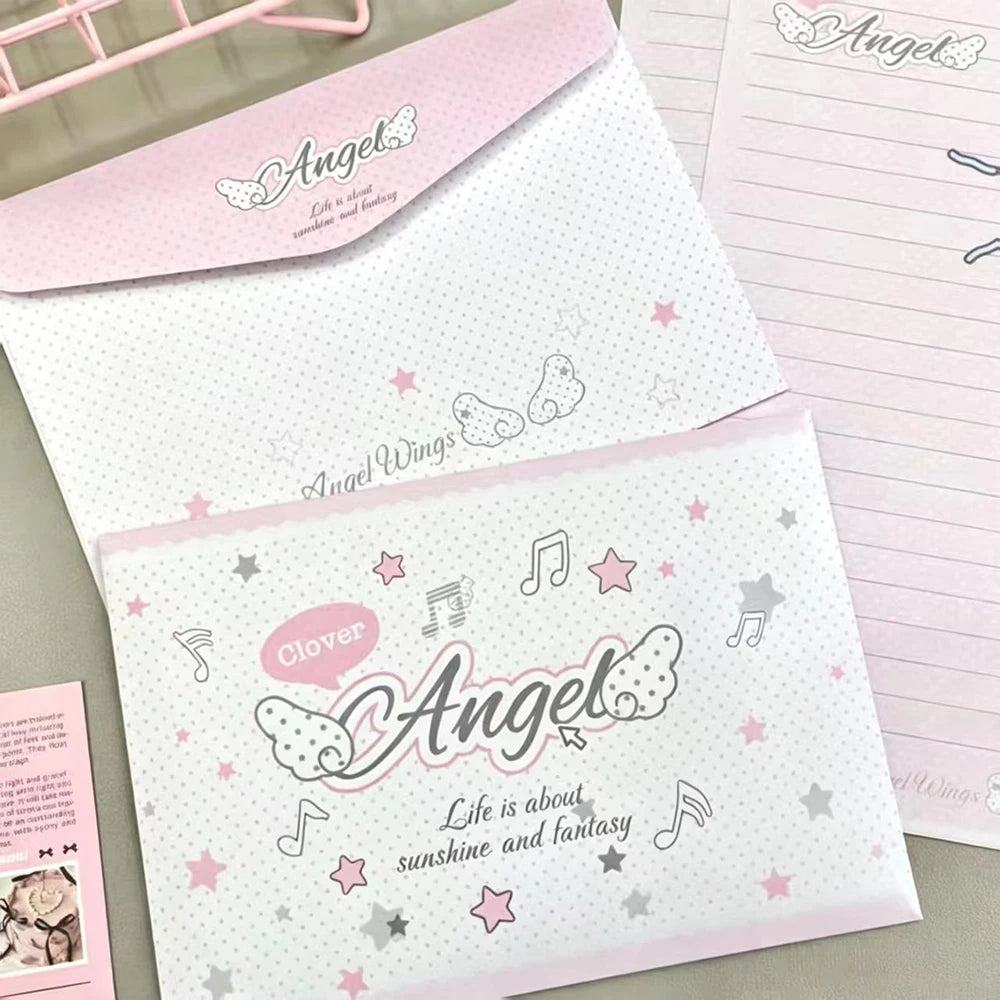 Angel Wings Envelope Letter Ins Beauty Pink Girl Heart Handwritten