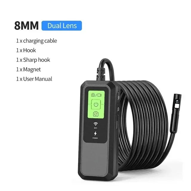 Wireless Endoscope 1080P Single & Dual Lens WiFi Borescope Inspection Camera Waterproof Snake Pipe Camera For Android IOS Peaceful Pleasures Health and Wellness Dual lens 1M