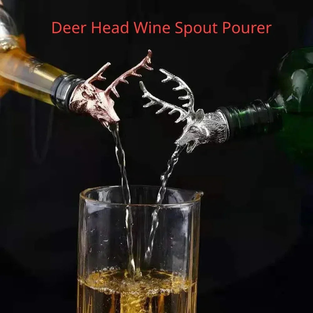 Deer Head Wine Bottle Stopper | Zinc Alloy Bar Accessory