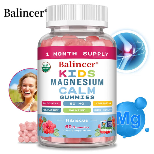 Magnesium Glycinate Gummies - Improve Sleep, Relax Nerves, Brain Health, Strengthen Muscles and Bones, for Children and Adults Peaceful Pleasures Health and Wellness