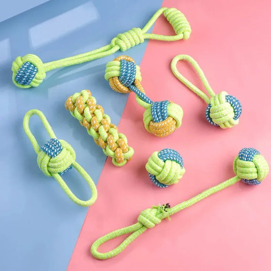 Dog Toy Rope Ball Toy for Dogs Training Toy for Dogs Teeth Cleaning Tug Toy Interactive Knot Rope Resistant To Biting Molars Peaceful Pleasures Health and Wellness