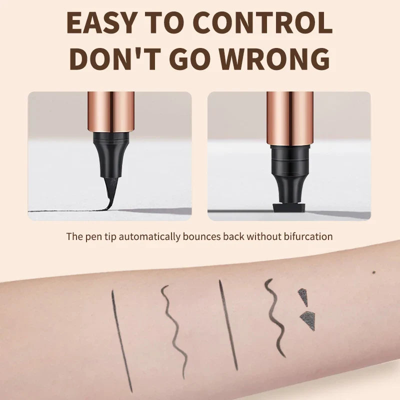 O'CHEAL Dual Stamp Liquid Eyeliner Pen – Waterproof Black