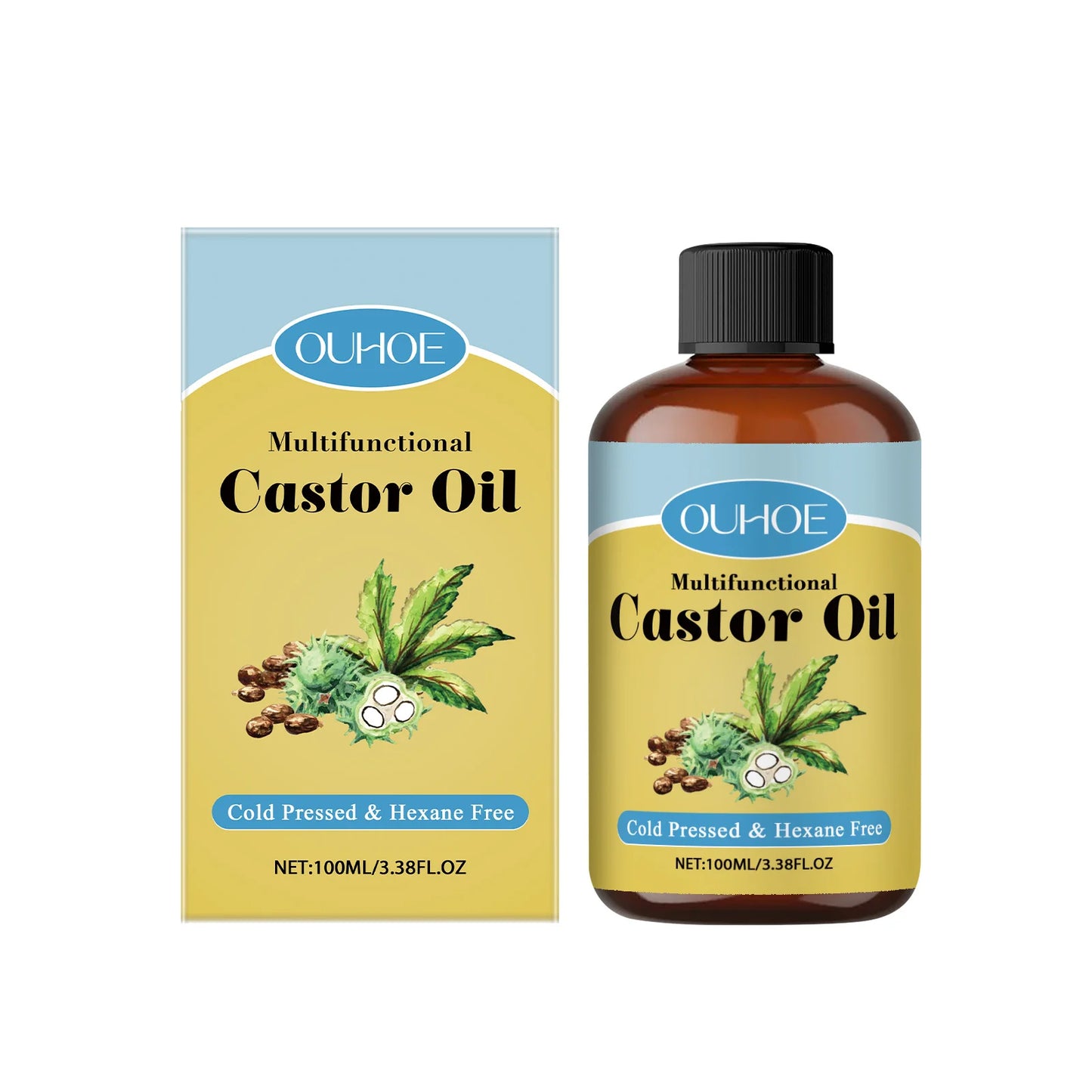 Organic Castor Oil for Hair, Lashes, Eyebrows & Skin – 100ml