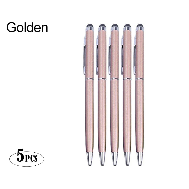 Metal Ballpoint Stylus Pen Touch Pen For Cell Phone Electrostatic Accessories Universal Tablet Pencil Android ipad Peaceful Pleasures Health and Wellness Gold(5pcs)