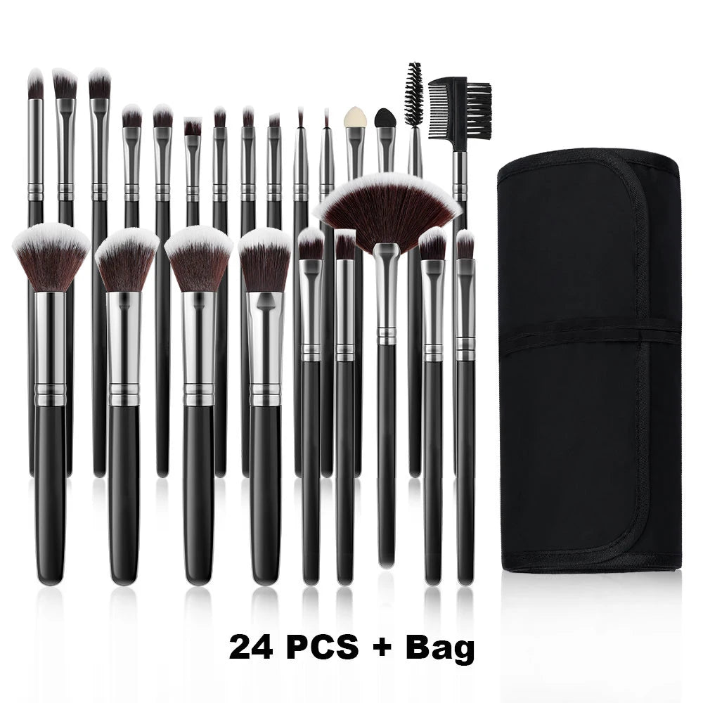 RUNTOIN 24-Piece Professional Makeup Brush Set – Soft & Fluffy