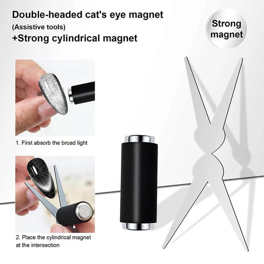 Multifunctional Cat's Eye Nail Magnetic Stick Super Strong Gel Polish Magnet Pen Cylinder Magnetic Cat's Eye Magnet Iron Sheet Peaceful Pleasures Health and Wellness