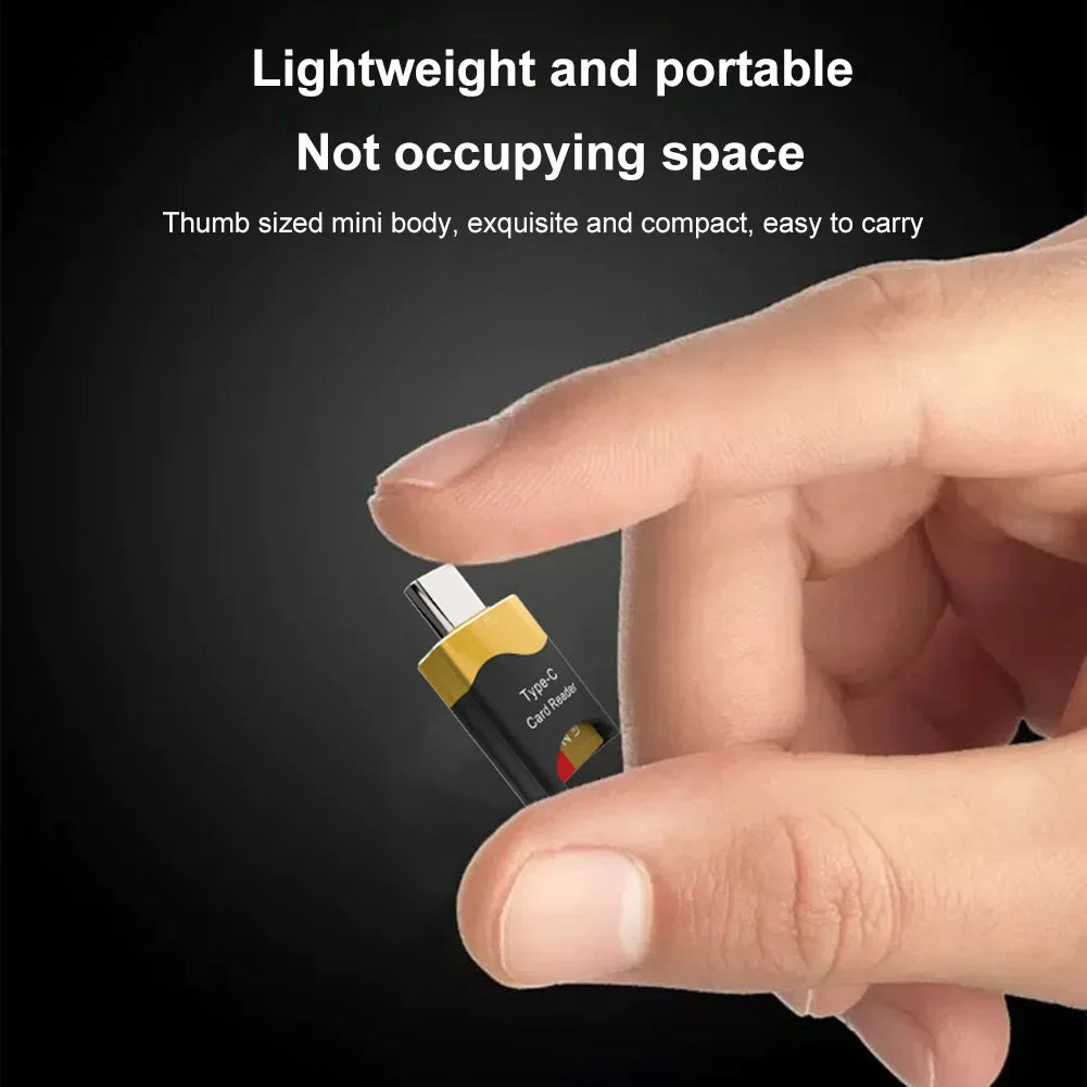 Mini Type-C TF Card Reader – Aluminum, Plug & Play Peaceful Pleasures Health and Wellness