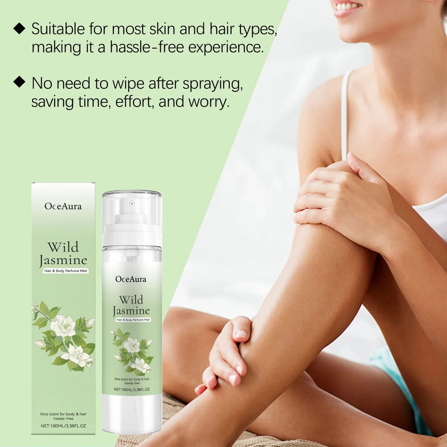 OceAura Jasmine Body & Hair Perfume Spray | Nourishing Mist