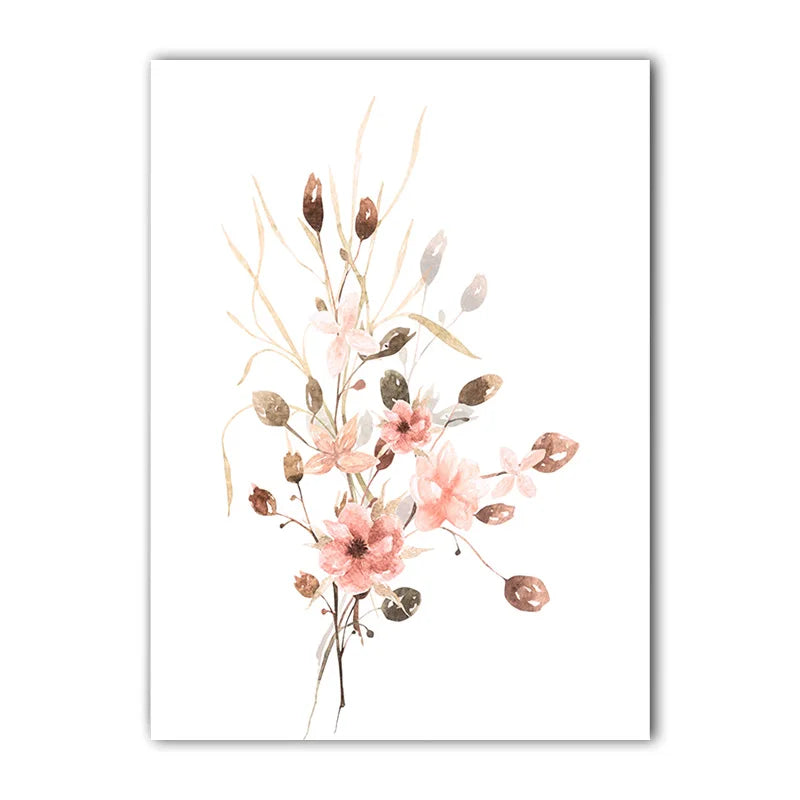 Nordic Botanical Canvas Wall Art – Minimalist Floral Poster Print Canvas Wall Art Peaceful Pleasures Health and Wellness 02 50x70cm NoFrame China Mainland