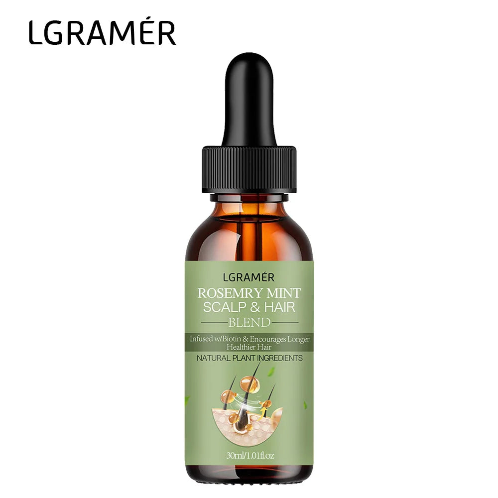 Hair Growth Oil Organic Peppermint Rosemary Scalp Strengthening Oil Nourishing Care Anti-split Ends and Hair Loss Hair Oil Set Peaceful Pleasures Health and Wellness