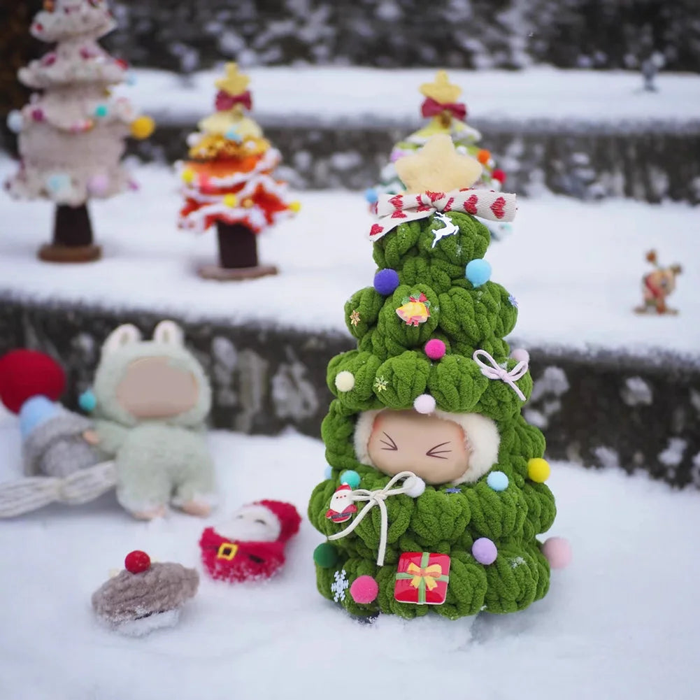 Handmade Crochet Christmas Tree Outfit for 17cm Plush Dolls
