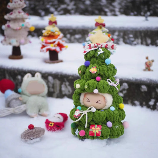 Handmade Crochet Christmas Tree Outfit for 17cm Plush Dolls Doll Outfit Peaceful Pleasures Health and Wellness