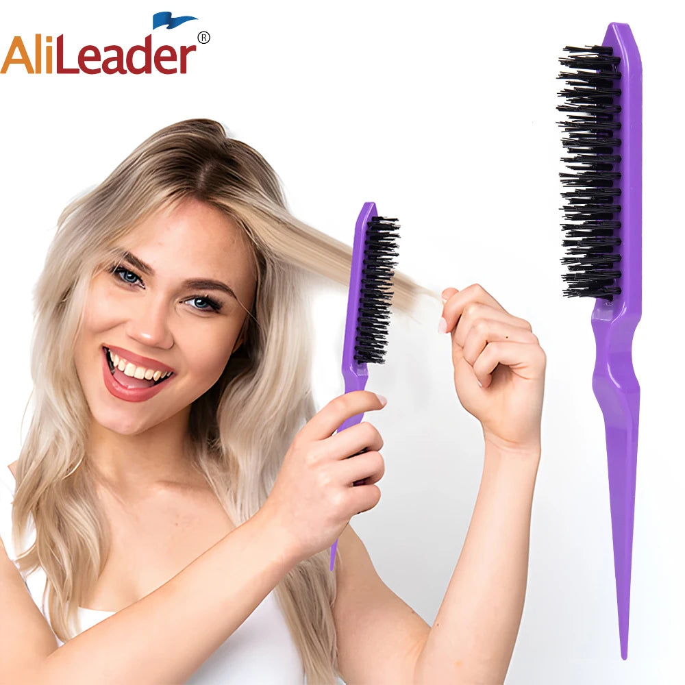 Professional Double Sided Edge Hair Brush for Slick Ponytail Slim Line Teasing Rat Tail Comb 1Pcs Styling Tool Peaceful Pleasures Health and Wellness