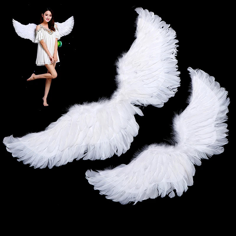 Kids Adult Party Swallow White Angel Feather Wings Halo Magic Wands Cosplay Elastic Straps Wedding Halloween Birthday Props Peaceful Pleasures Health and Wellness