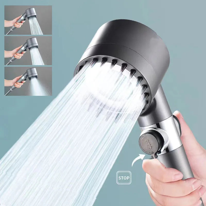 3-Mode Pressurizing Showerhead with Filter & Massage Spray