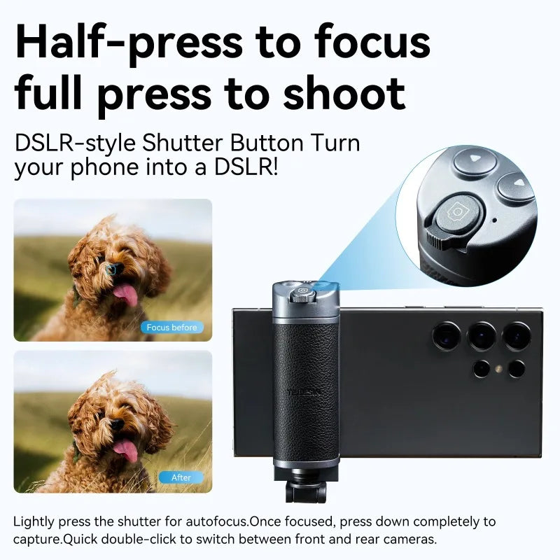TELESIN Phone Camera Multifunction Selfie Handle Bluetooth Phone Stand Selfie Extendable Selfie Stick Detachable Remote Shutter Peaceful Pleasures Health and Wellness